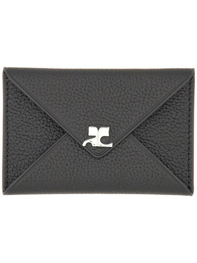 Logo Envelope Leather Card Wallet Dark Brown - COURREGES - BALAAN 2