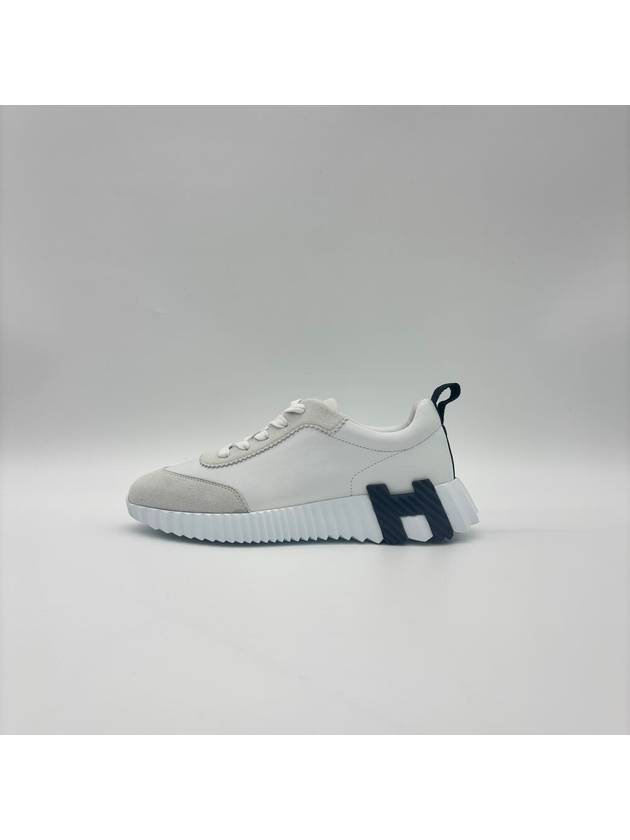 Bouncing Leather Low Top Sneakers Blanc - HERMES - BALAAN 5