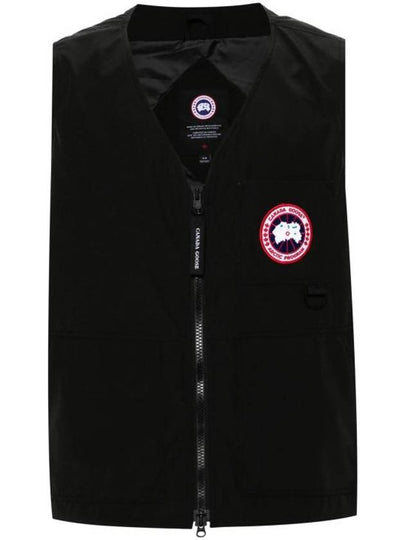 Logo Patch Zip-Up Vest Black - CANADA GOOSE - BALAAN 2