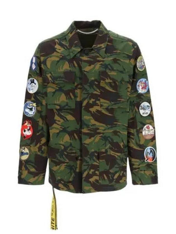 Safari Patch Jacket Green OMEL001C99 FAB001 - OFF WHITE - BALAAN 1