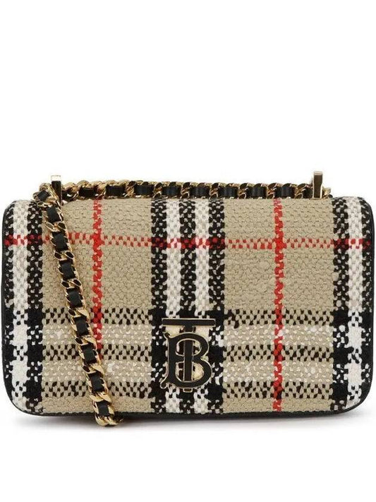 TB Logo Check Bouclé Mini Lola Cross Bag Beige - BURBERRY - BALAAN 2