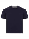 Crew Neck Short Sleeve T-Shirt Navy - BRUNELLO CUCINELLI - BALAAN 2