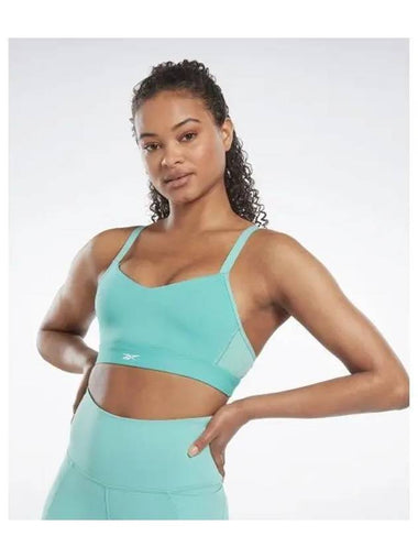 S Lux Strappy Sports Bra TOP Light Green HN7675 - REEBOK - BALAAN 1