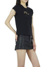 T Angie Peekaboo Logo Short Sleeve T-Shirt Black - DIESEL - BALAAN 6