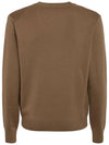 Men's Mini Heart Logo Merino Wool Knit Top Brown - AMI - BALAAN 3