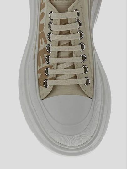 Women's Logo Print Low Top Sneakers Cream - ALEXANDER MCQUEEN - BALAAN 2