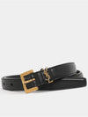 Monogram Square Leather Belt Black - SAINT LAURENT - BALAAN 2