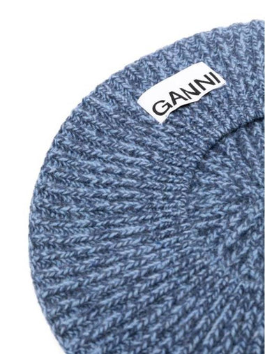 Cappello Structured Rib Beret Blue - GANNI - BALAAN 1