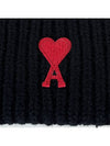 Small Heart Logo Beanie Black BFUHA106018 - AMI - BALAAN 6