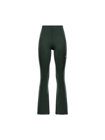 Tight Mini Rib Flared Leggings Green - NIKE - BALAAN 1