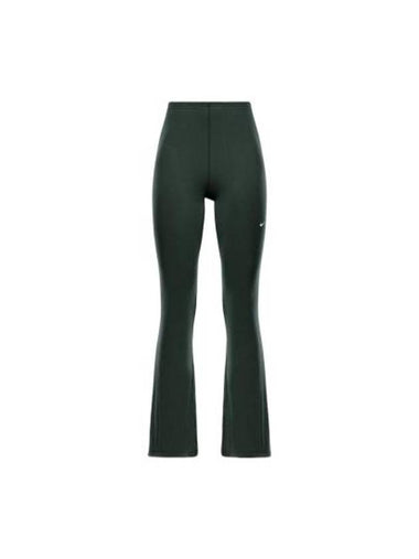 Tight Mini Rib Flared Leggings Green - NIKE - BALAAN 1