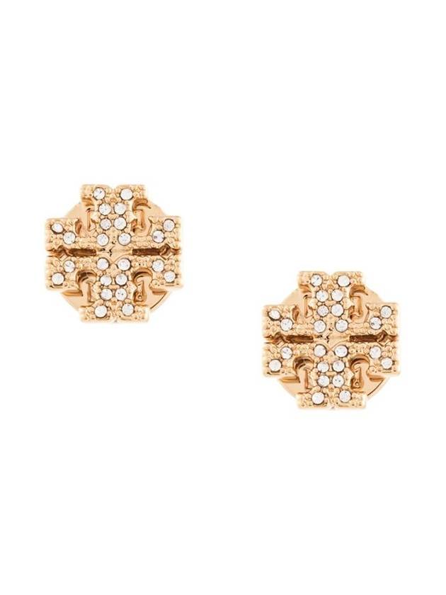 Crystal Logo Stud Earrings Gold - TORY BURCH - BALAAN 6