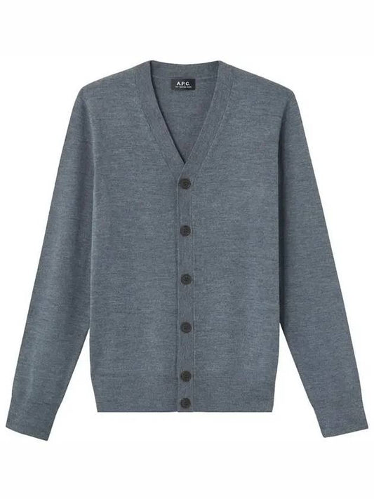 Samuel V-Neck Wool Cardigan Dark Grey - A.P.C. - BALAAN 2