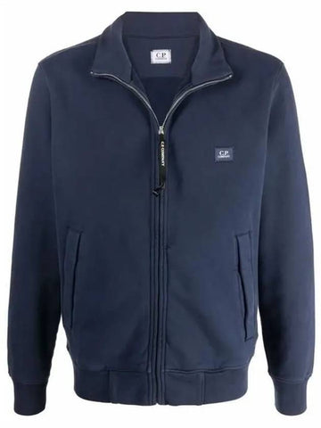 Logo Cotton High Neck Zip-up Jacket Navy - CP COMPANY - BALAAN 1