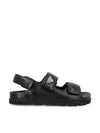 Flat Nappa Leather Sandals Black - PRADA - BALAAN 1