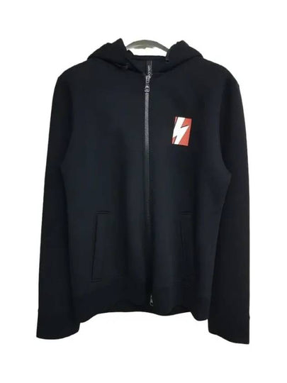 Lightning Bolt Zip Up Hoodie Black - NEIL BARRETT - BALAAN 2