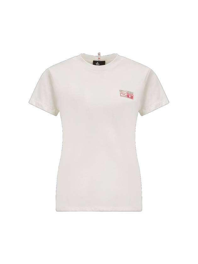 Mountain Logo Short Sleeve T-Shirt White - MONCLER - BALAAN 1