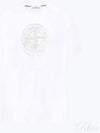 Men's Logo Print Crew Neck Short Sleeve T-Shirt White - STONE ISLAND - BALAAN 2