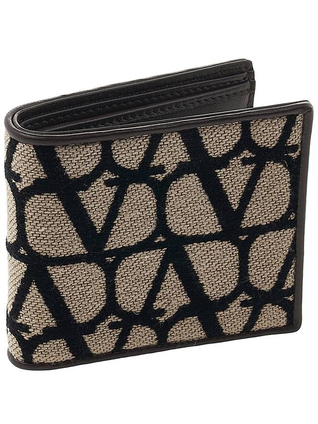 Toile Iconographe Half Wallet Beige - VALENTINO - BALAAN 3