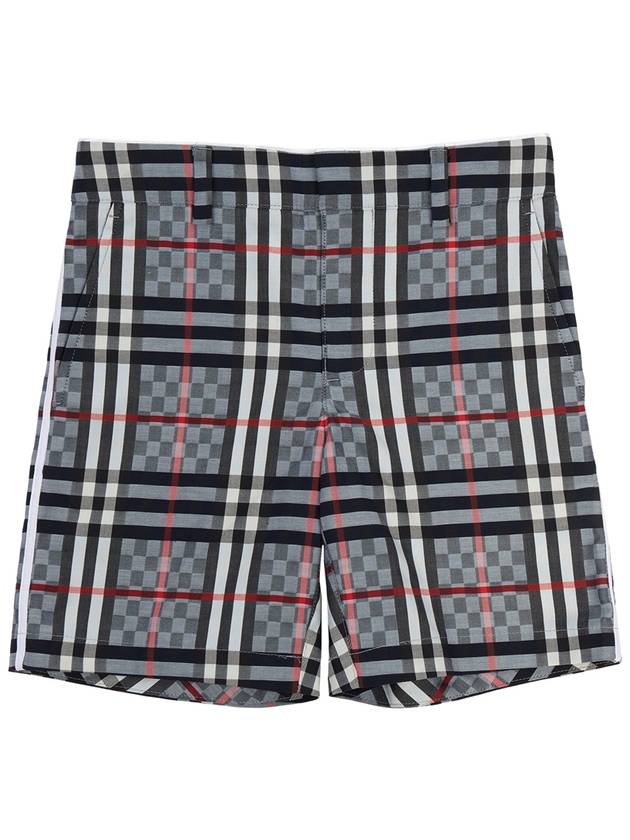 Chequerboard Stretch Cotton Tailored Shorts Pale Blue - BURBERRY - BALAAN 1