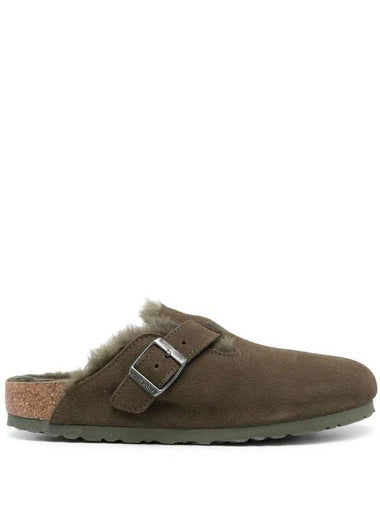 Boston VL Suede Mule Green - BIRKENSTOCK - BALAAN 1