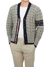 4 Bar Stripe Cable Knit Cardigan Grey - THOM BROWNE - BALAAN 6