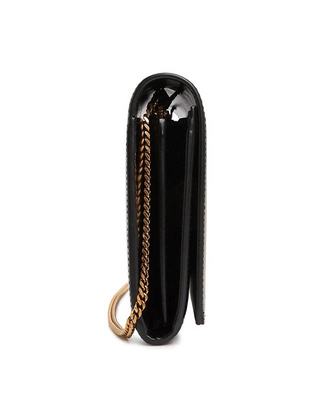 Monogram Chain Glossy Leather Shoulder Bag Black - SAINT LAURENT - BALAAN 5