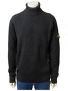 Men's Logo Patch Turtleneck Steel Grey Melange - STONE ISLAND - BALAAN 2