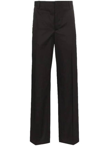 side print cotton straight pants black - BURBERRY - BALAAN 1