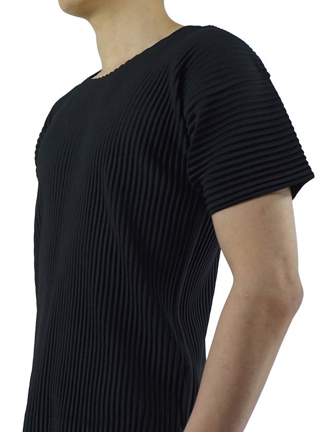 Pleated Short Sleeve T-Shirt Black - ISSEY MIYAKE - BALAAN 8