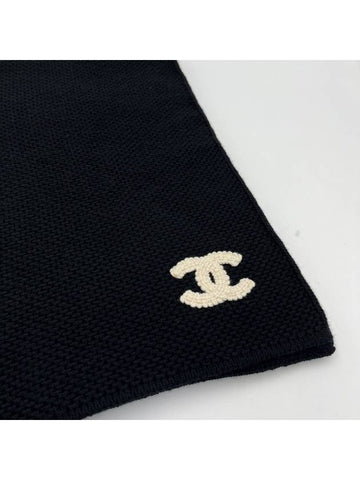 Muffler cashmere black CC logo - CHANEL - BALAAN 1