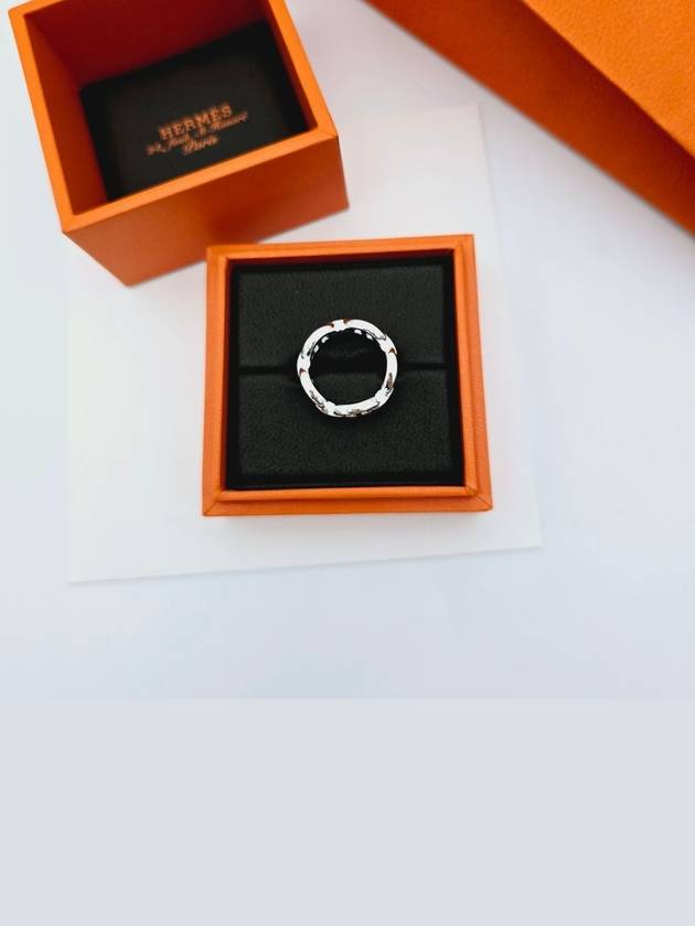 Chandal Ring Silver H109507 - HERMES - BALAAN 8