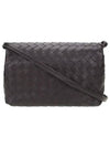 Intrecciato Leather Shoulder Bag Black - BOTTEGA VENETA - BALAAN.