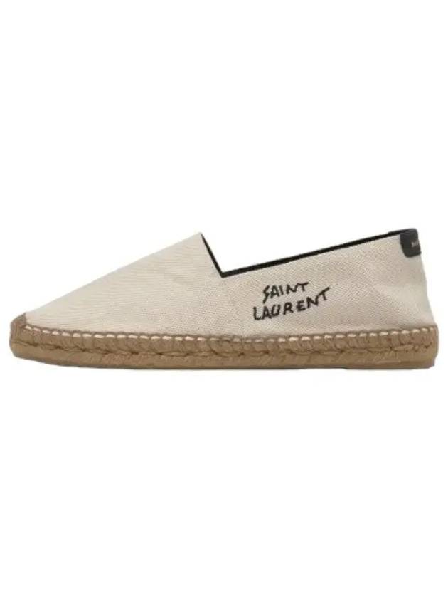 Embroidered espadrille natural beige sneakers - SAINT LAURENT - BALAAN 1