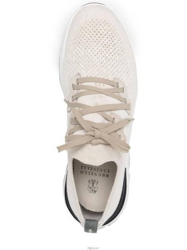 Stretch Knit Low Top Sneakers White - BRUNELLO CUCINELLI - BALAAN 4