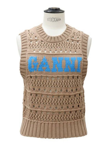 brown knit sleeveless - GANNI - BALAAN 1