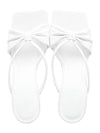 Freya Grain Leather Sandals White - BY FAR - BALAAN.