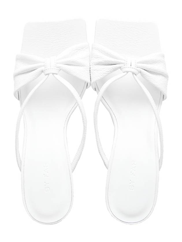 Freya Grain Leather Sandals White - BY FAR - BALAAN.