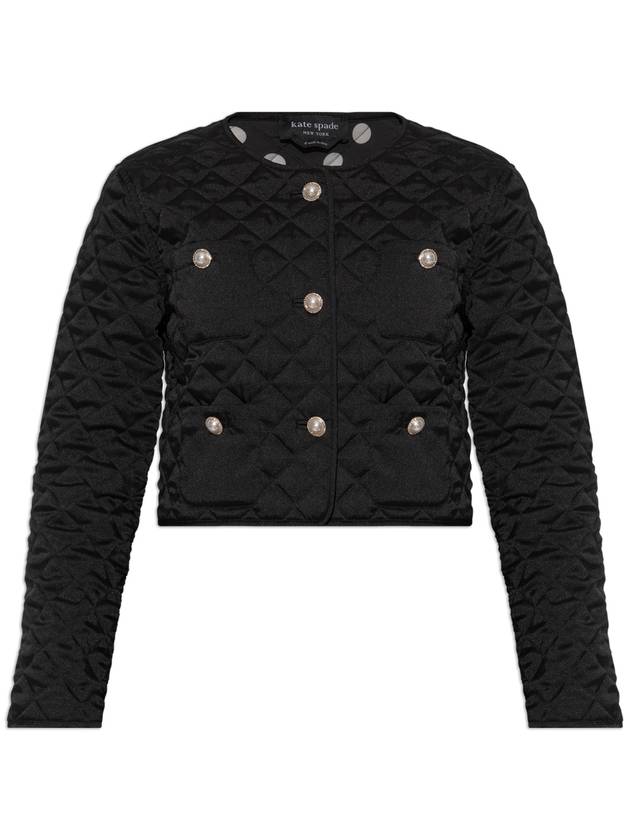 Kate Spade Short Quilted Jacket, Women's, Black - KATE SPADE - BALAAN 1