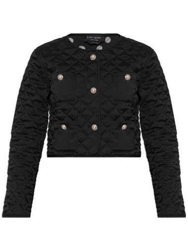 Kate Spade Short Quilted Jacket, Women's, Black - KATE SPADE - BALAAN 1