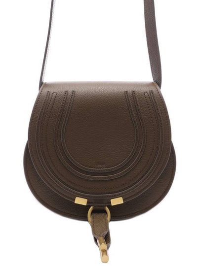 Marcie Saddle Small Grained Leather Cross Bag Khaki - CHLOE - BALAAN 2