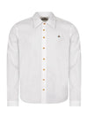 Men's Embroidered ORB Long Sleeve Shirt White - VIVIENNE WESTWOOD - BALAAN 2