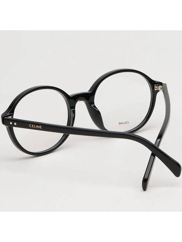 Eyewear Logo Round Eyeglasses Shiny Black - CELINE - BALAAN 5