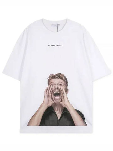 Men s David Bowie Scream White Short Sleeve T Shirt NUS19280 001 1156569 - IH NOM UH NIT - BALAAN 1