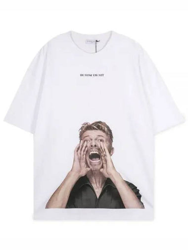 Men s David Bowie Scream White Short Sleeve T Shirt NUS19280 001 1156569 - IH NOM UH NIT - BALAAN 1