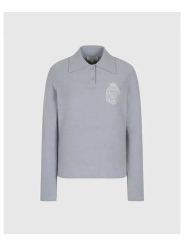 TRAVISMATHEW Women s Boucle Polo Sweater Light Blue - TRAVIS SCOTT - BALAAN 1