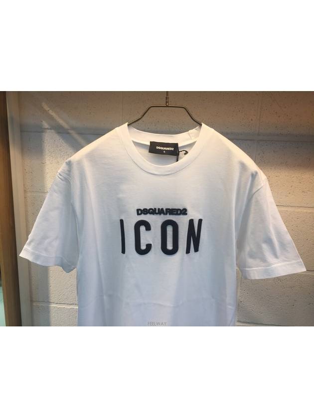 Men's ICON embroidery detail short sleeve tshirt S74GD0305 S22427 100 - DSQUARED2 - BALAAN 3