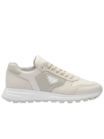 Nubuck Nylon Low Top Sneakers White - PRADA - BALAAN 2