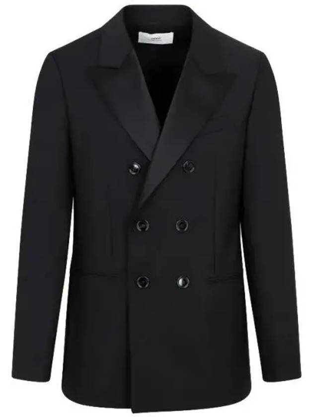 Double Breasted Smoking Jacket Black - AMI - BALAAN 2