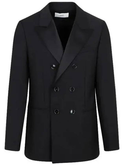 Double Breasted Smoking Jacket Black - AMI - BALAAN 2